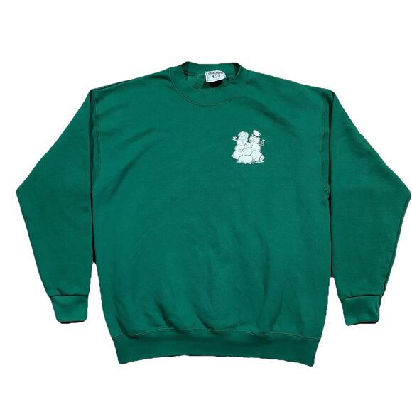 Lee Other - VTG Lee Heavyweight USA Crewneck Green Snowman Sweatshirt L 50/50